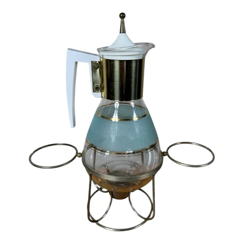Mid-Century Coffee‎ Carafe With Warmer Holder